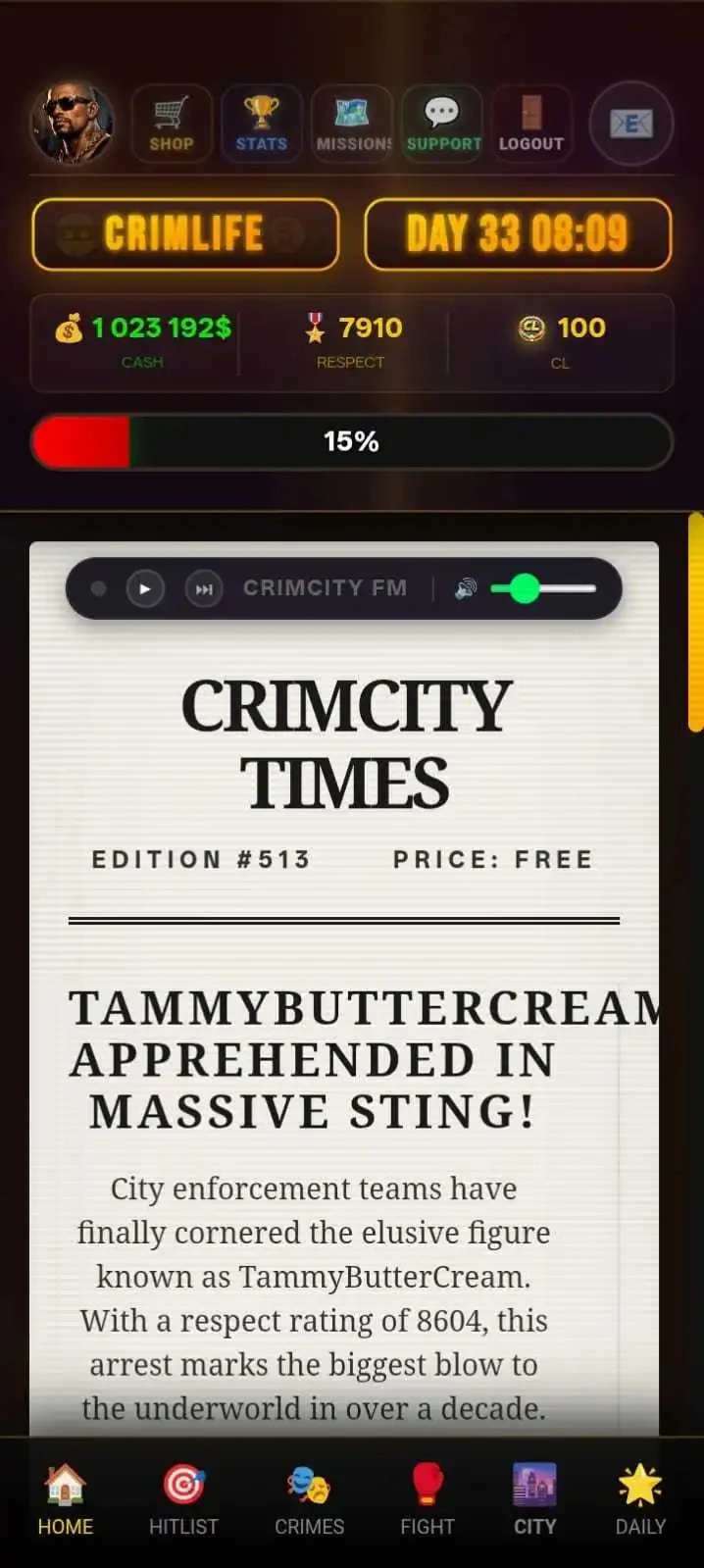 CrimLife: Mafia Crime RPG screenshot